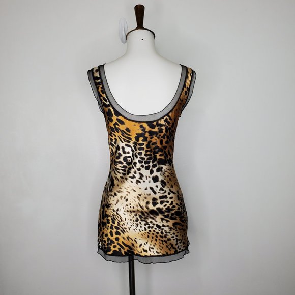 Papillon Blanc Mob Wife Multi-Color Animal Print V-Neck Sleeveless Top Size S - Picture 5 of 12